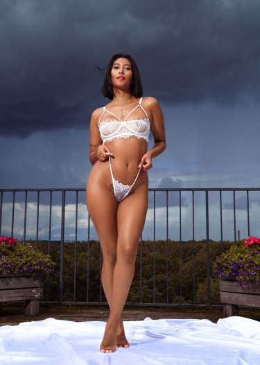 Alika Penagos In White Lingerie 1