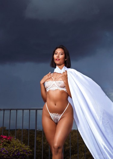 Alika Penagos In White Lingerie 4