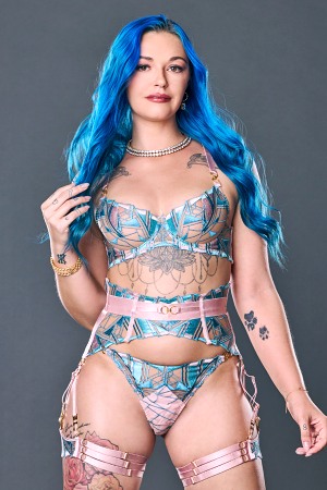 Blue Haired Lingerie Babe Kira Mckay